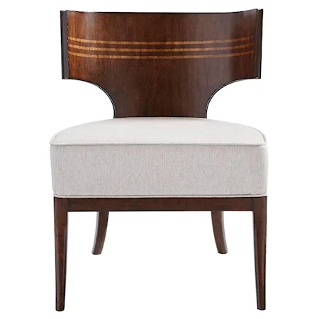 Dario Accent Chair with Walnut Veneer and Maple Inlay